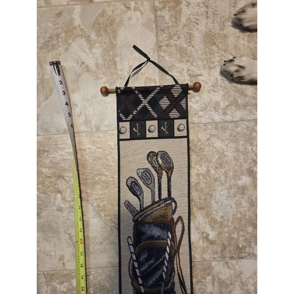 Golf Themed Wall Tapestry Bell Pull 40.5x6